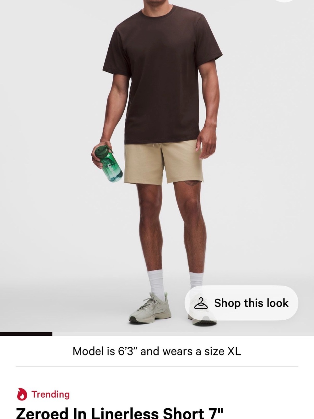 lululemon athletica Men's Linerless Athletic Shorts in Khaki